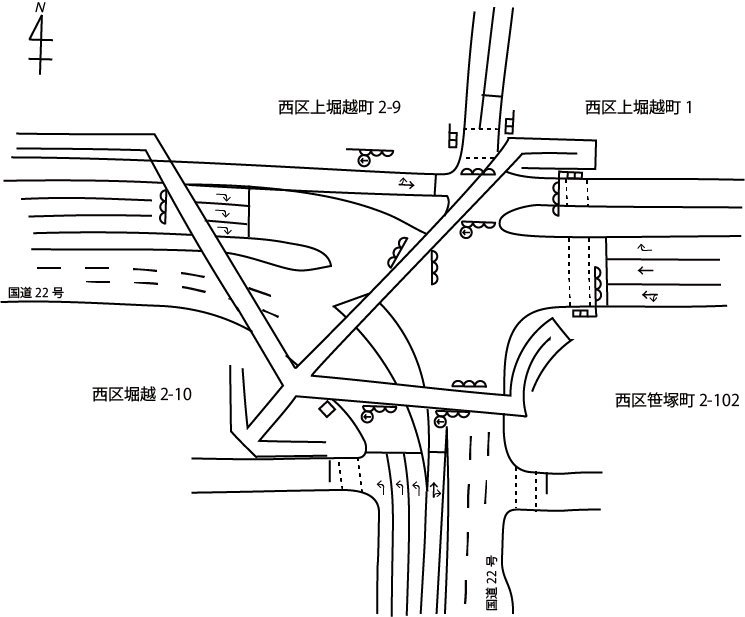交差点略図